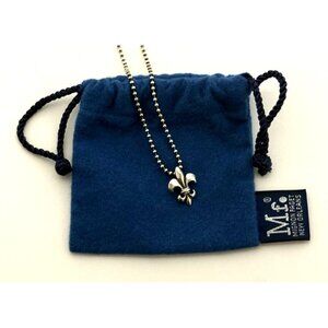 Mignon Faget Sterling Silver Fleur de Lis Pendant  And Necklace Signed/$163 Ret.